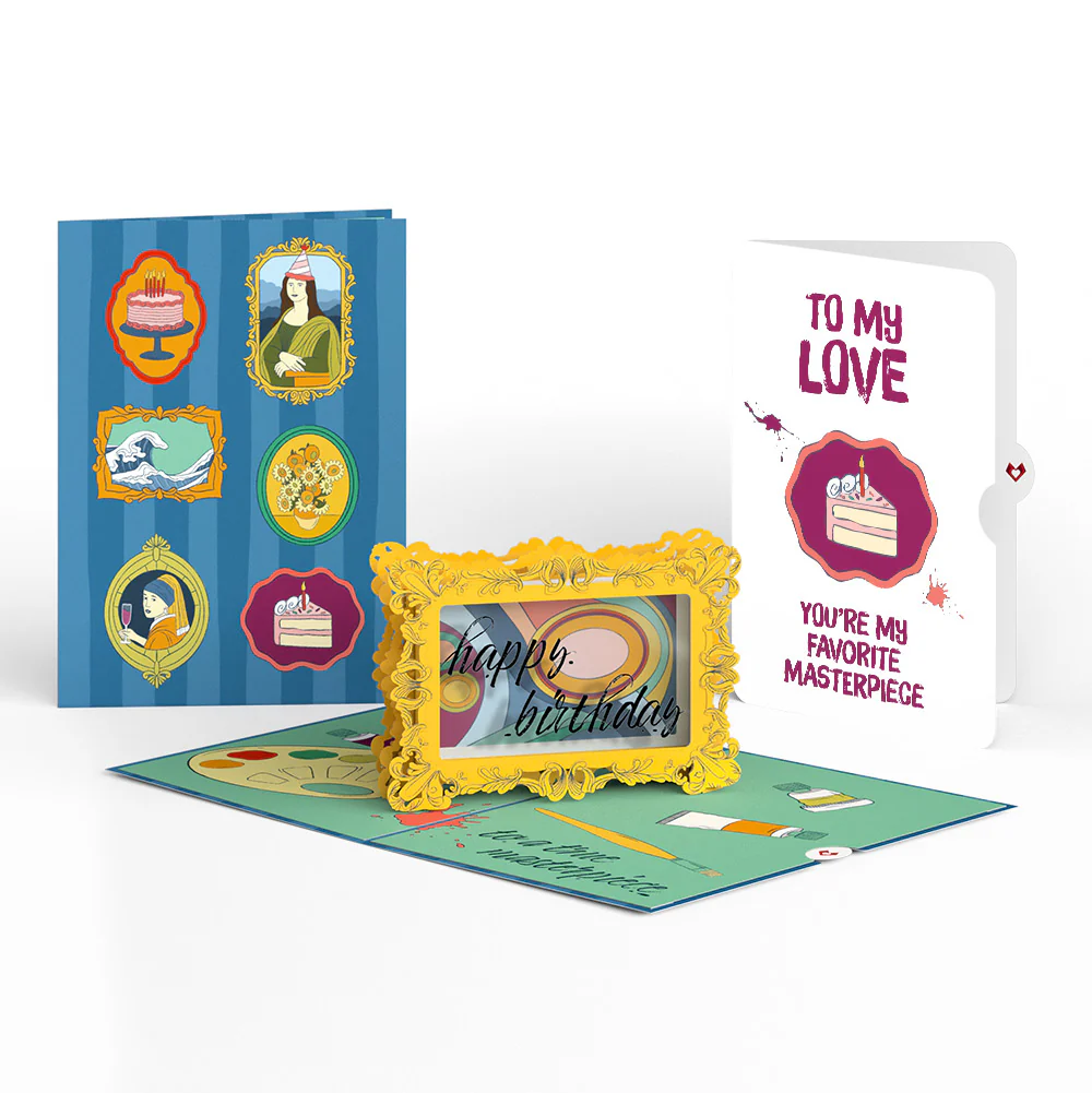 Happy Birthday to a True Masterpiece Pop-Up Card and Sentiment Set for Partner
