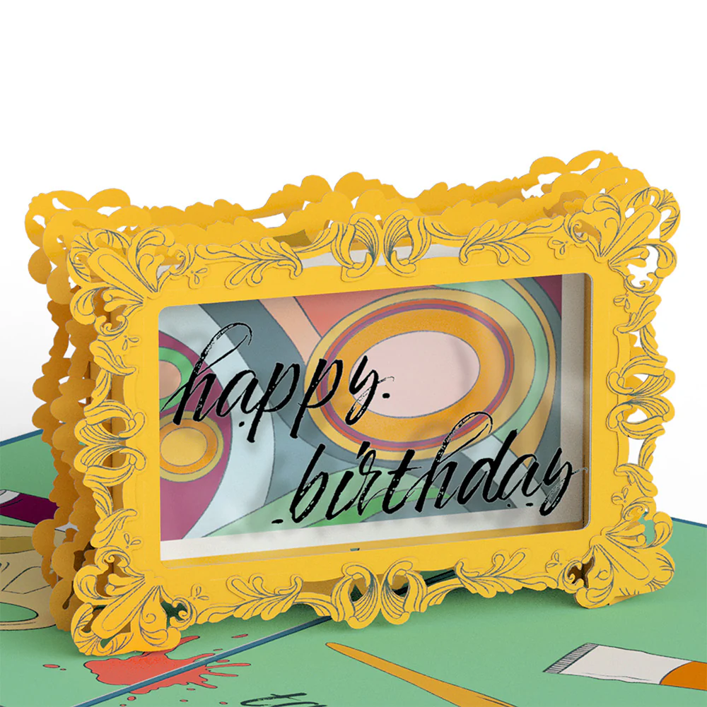 Happy Birthday to a True Masterpiece Pop-Up Card and Sentiment Set for Partner - Image 3