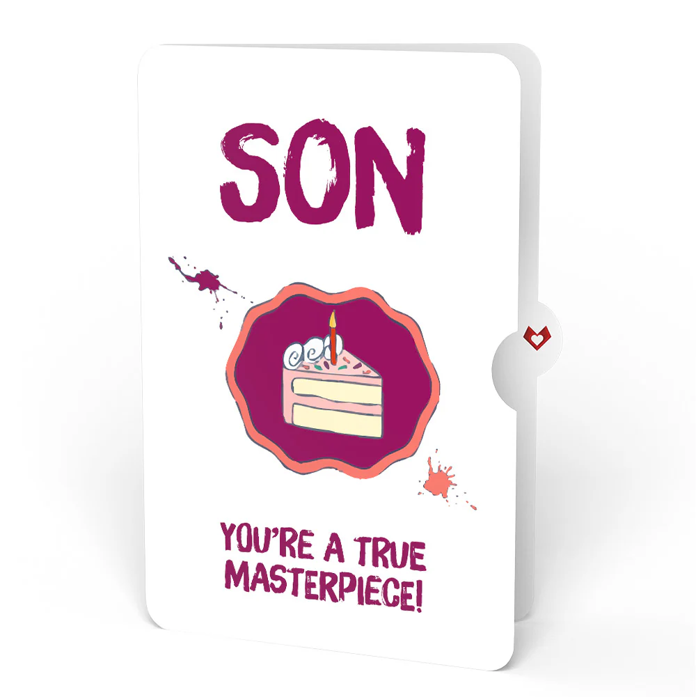 Happy Birthday to a True Masterpiece Pop-Up Card and Sentiment Set for Son - Image 4