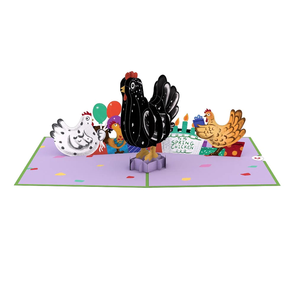 Happy Birthday To My Spring Chicken Pop-Up Card - Image 3