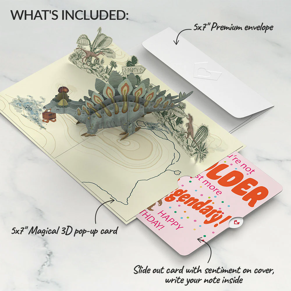 Happy Birthday You F*cking Fossil Pop-Up Card and Not Older Just More Legendary Sentiment Set - Image 2