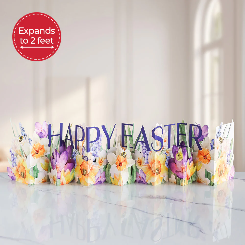 Happy Easter Floral Loooooong Card™ (Expands to 2 feet)