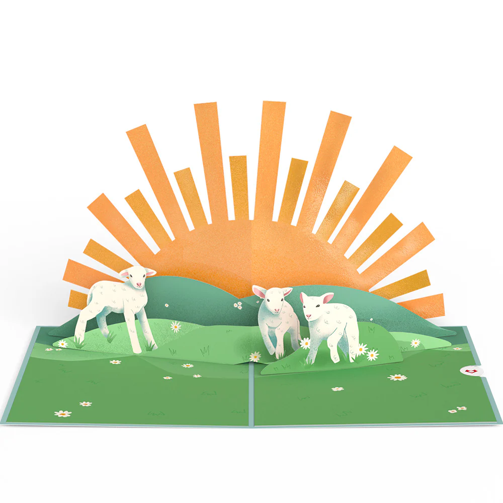 Happy Easter Lambs Pop-Up Card - Image 3