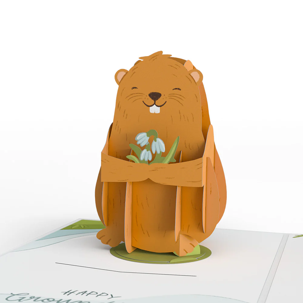 Happy Groundhog Day Card with Pop-Up Gift - Image 2