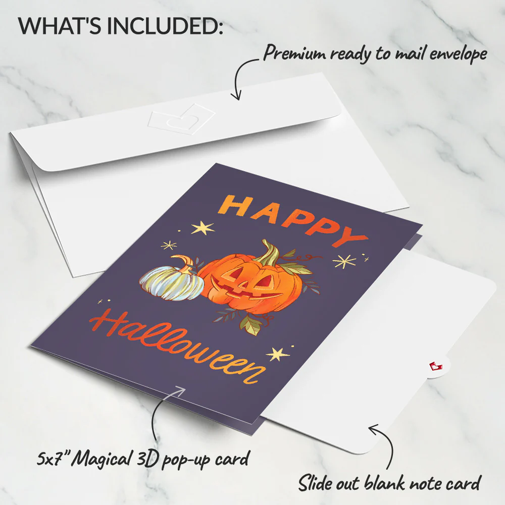Happy Halloween Pumpkin Light-Up Pop-Up Card - Image 6