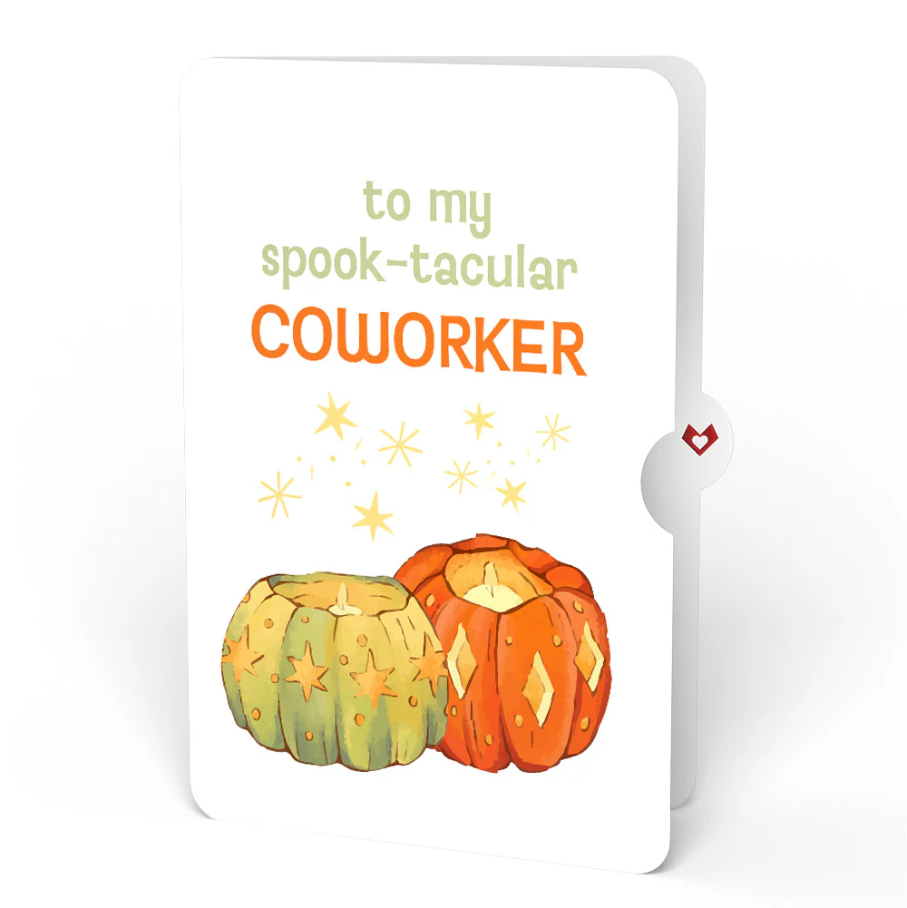 Happy Halloween Pumpkin Light-Up Pop-Up Card and Sentiment Set for Coworker - Image 4