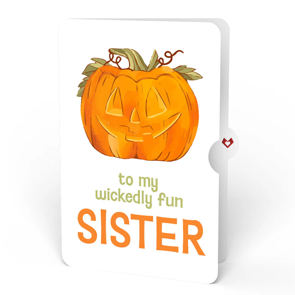 Happy Halloween Pumpkin Light-Up Pop-Up Card and Sentiment Set for Sister - Image 4