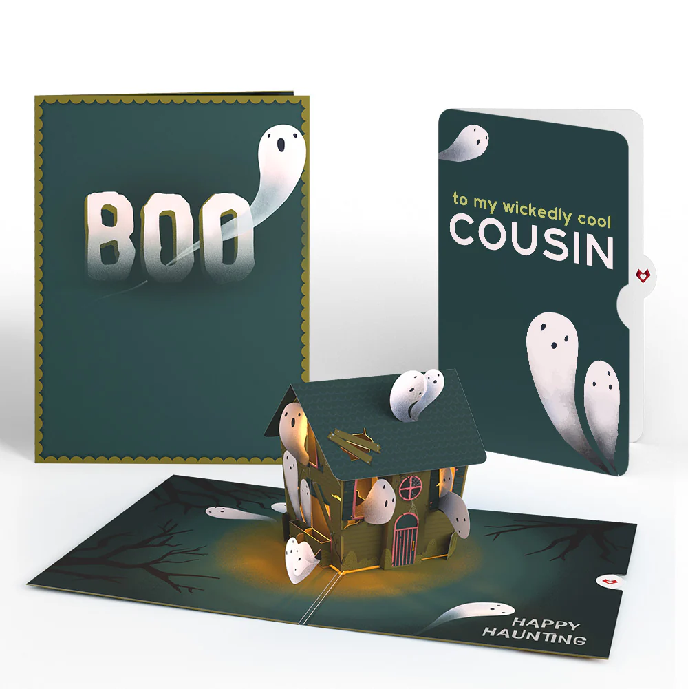 Happy Haunting Halloween Music and Lights Pop-Up Card and Sentiment Set for Cousin