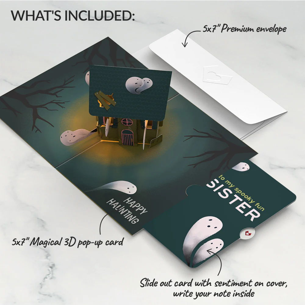 Happy Haunting Halloween Music and Lights Pop-Up Card and Sentiment Set for Sister - Image 2