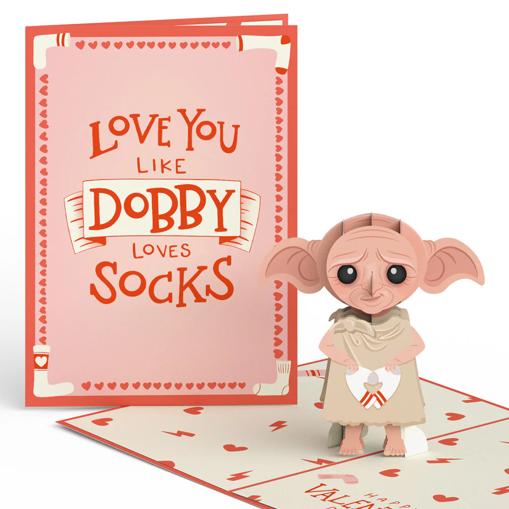 Harry Potter™ Dobby™ Valentine’s Day Pop-Up Card & Flower Buds Bouquet Bundle - Image 3