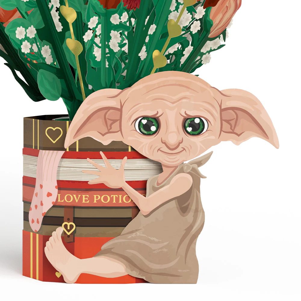 Harry Potter™ Dobby™ Valentine’s Day Pop-Up Card & Flower Buds Bouquet Bundle - Image 6