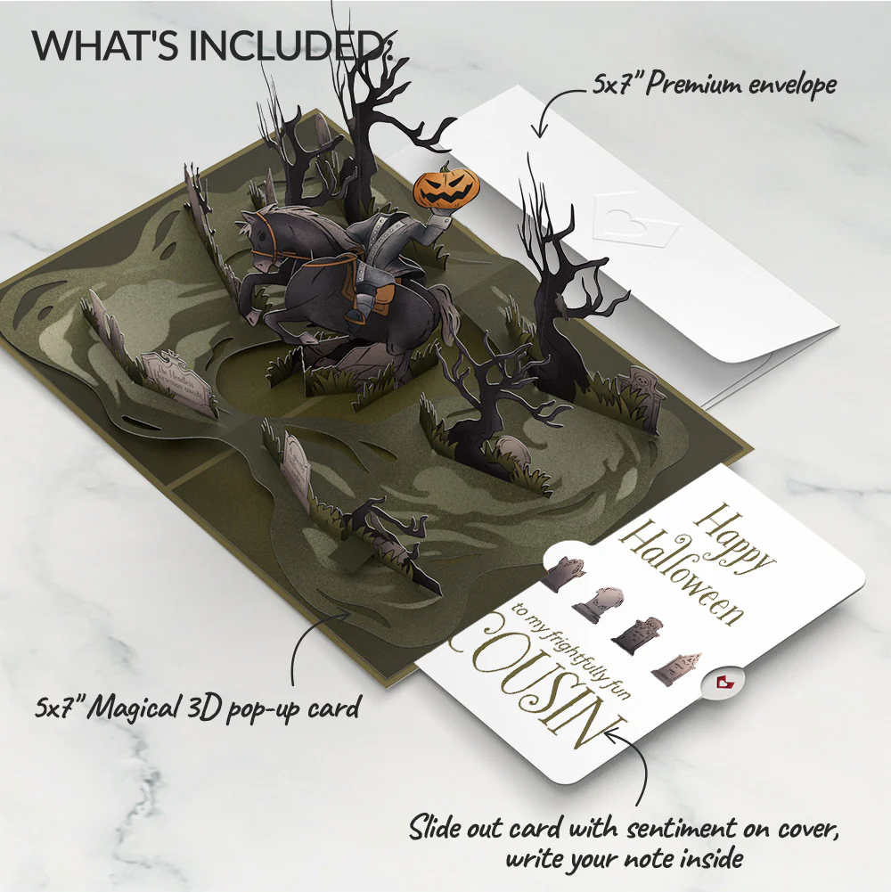 Headless Horseman Halloween Pop-Up Card and Sentiment Set for Cousin - Image 2