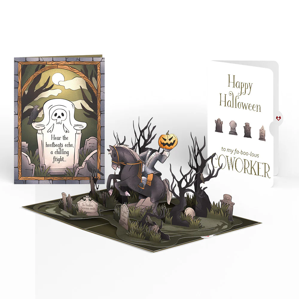 Headless Horseman Halloween Pop-Up Card and Sentiment Set for Coworker