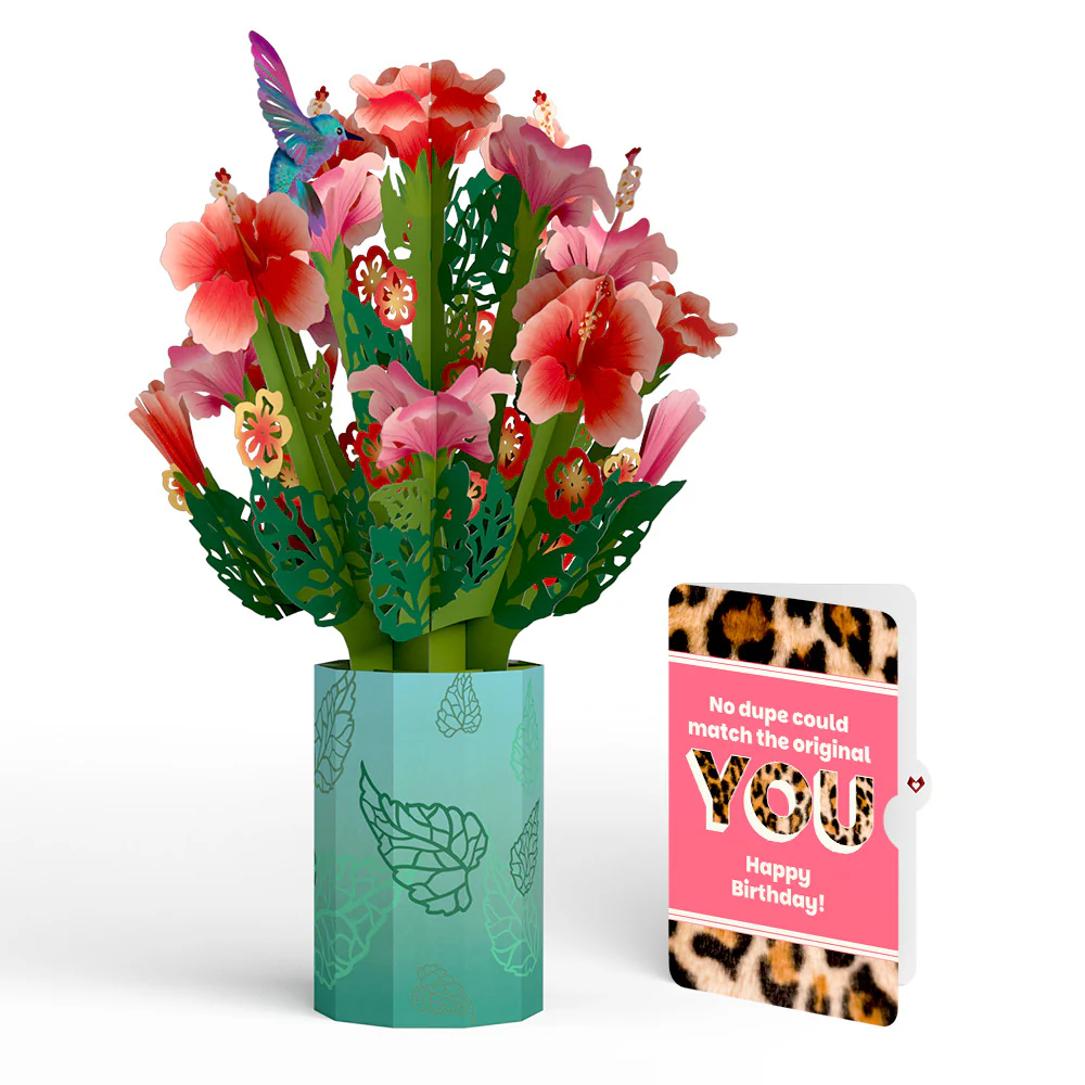 Hibiscus Birthday Bouquet and The original YOU Sentiment Set