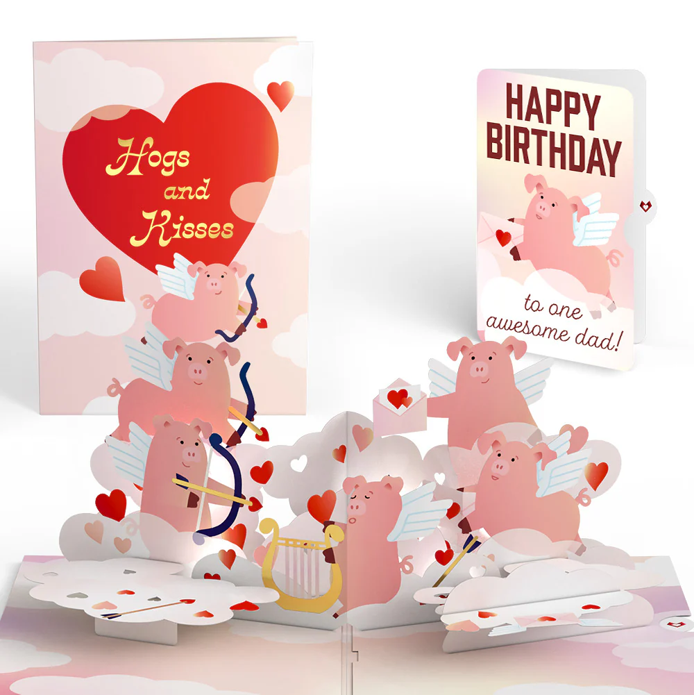 Hogs and Kisses Birthday Music and Lights Pop-Up Card and Sentiment Set for Dad