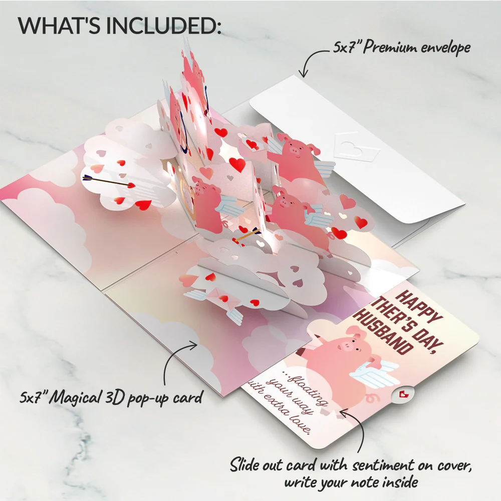 Hogs and Kisses Father’s Day Music and Lights Pop-Up Card and Sentiment Set for Husband - Image 2