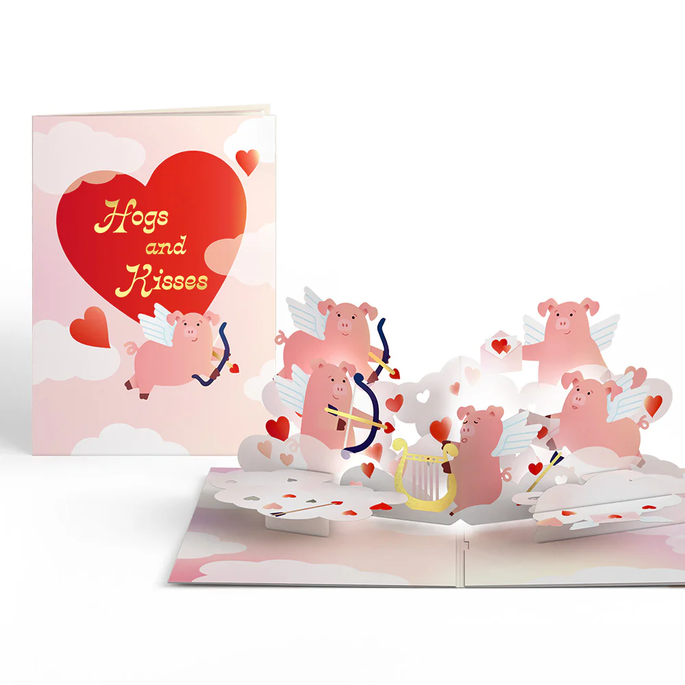 Hogs and Kisses Music and Lights Pop-Up Card - Image 3