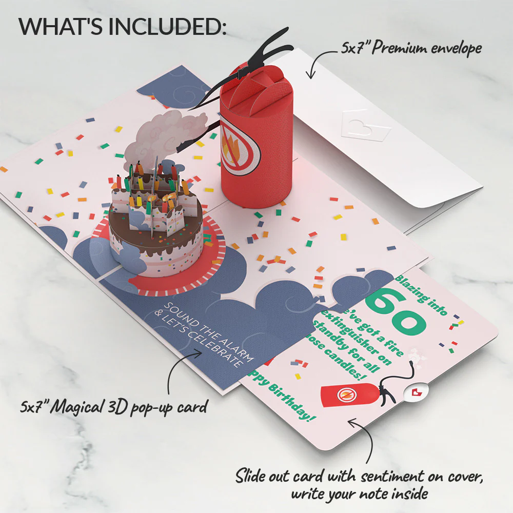 Holy Smokes You're Old 60th Birthday Pop-Up Card and Sentiment Set - Image 2