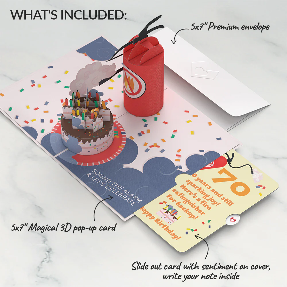 Holy Smokes You're Old 70th Birthday Pop-Up Card and Sentiment Set - Image 2