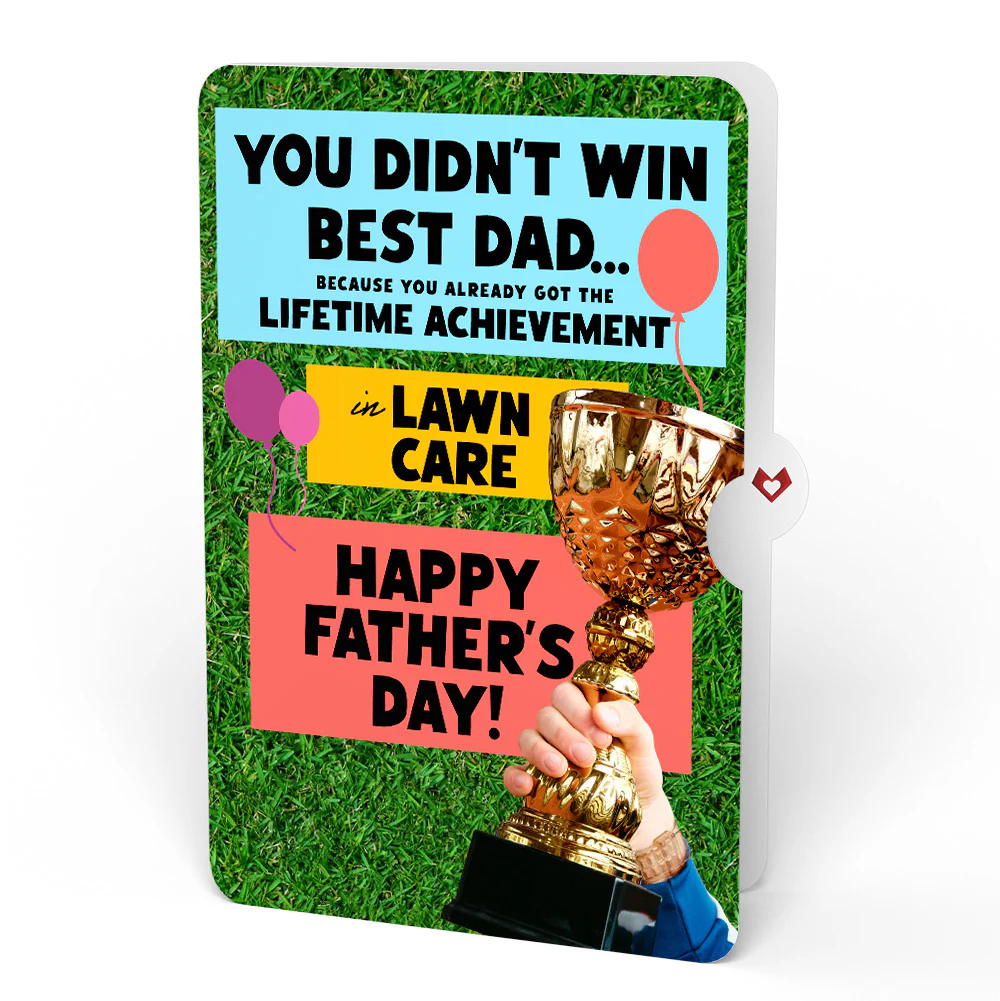 Home Run Father's Day Pop-Up Card and Trophy Lawn Care Sentiment Set - Image 4
