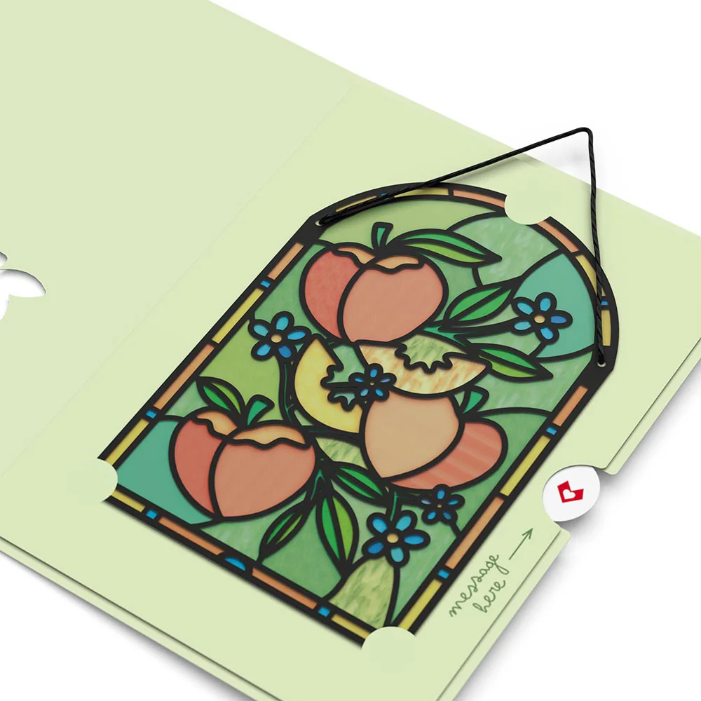 Hope Your Birthday is Peachy Suncatcher Card & Pop-Up Bouquet Bundle - Image 4