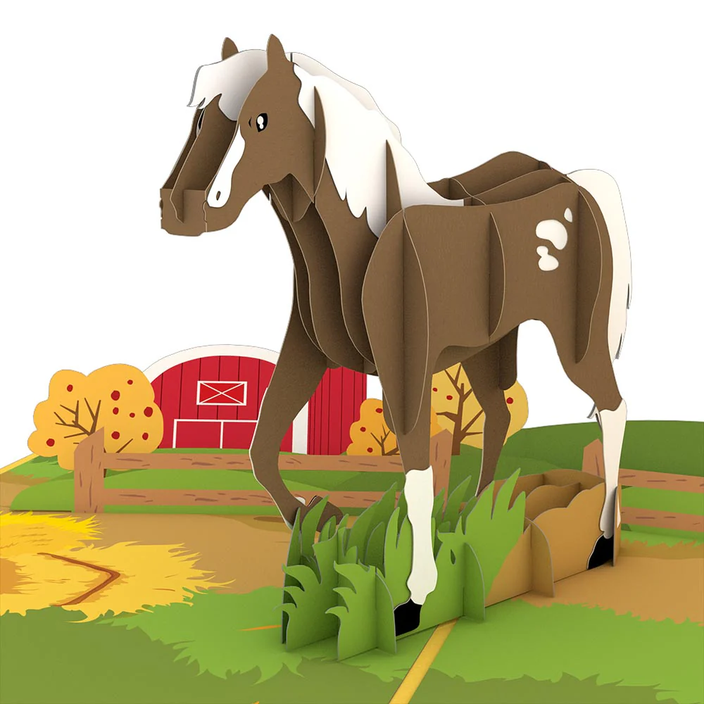 Horse Birthday Pop-Up Card and Happy Hamster Sentiment Set - Image 3