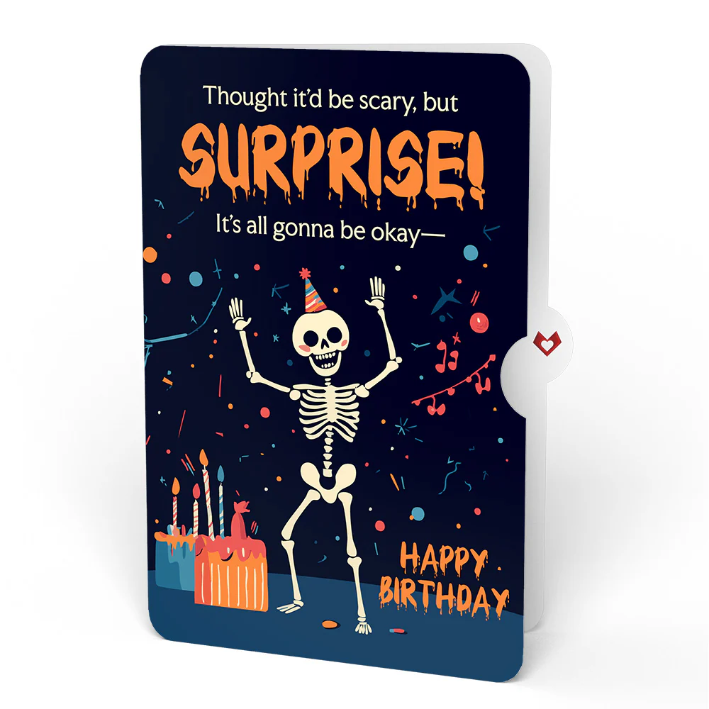 Horse Birthday Pop-Up Card and Surprise Skeleton Sentiment Set - Image 4
