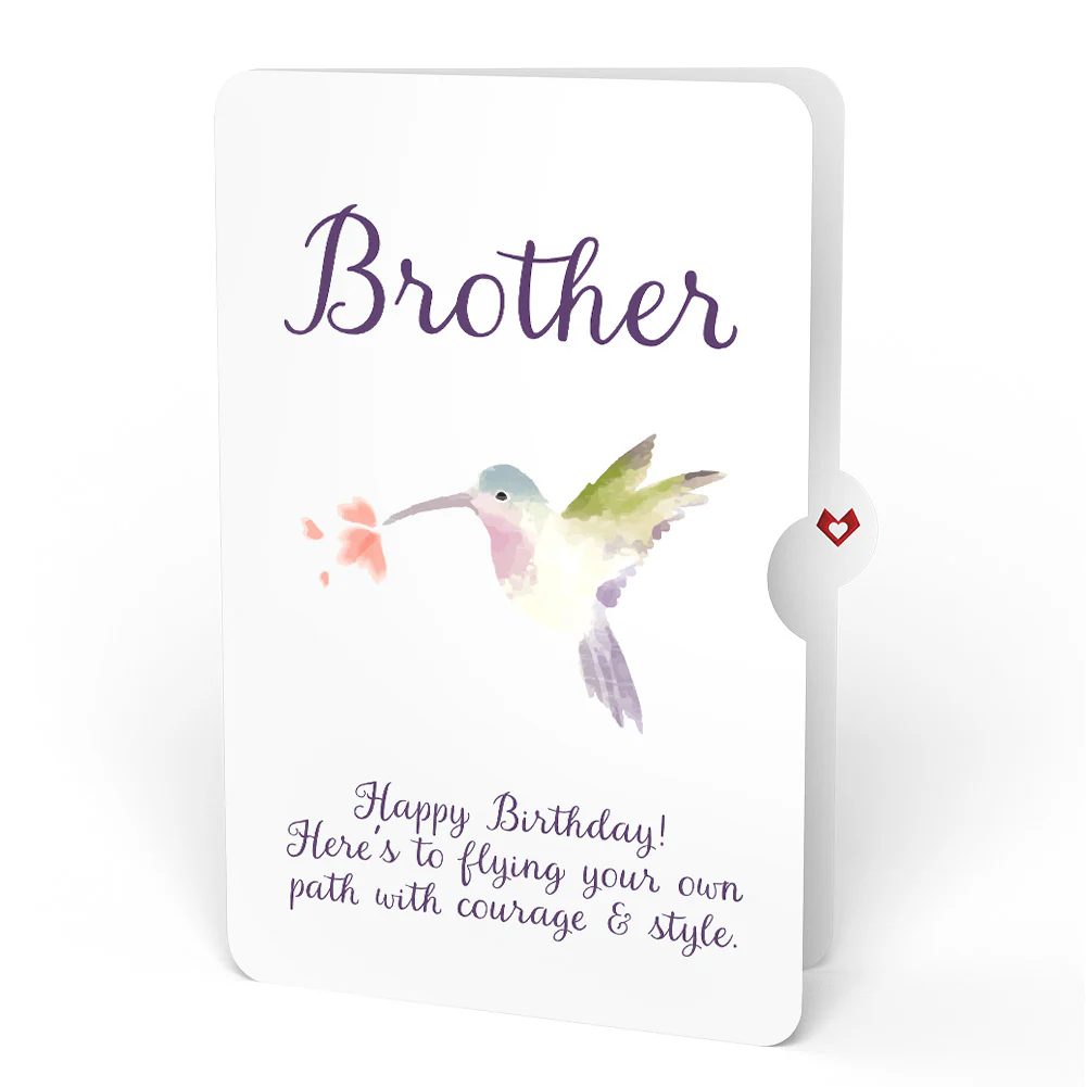 Hummingbird Birthday Pop-Up Card and Sentiment Set for Brother - Image 4