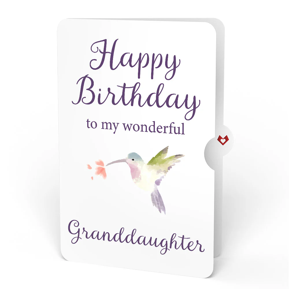 Hummingbird Birthday Pop-Up Card and Sentiment Set for Granddaughter - Image 4