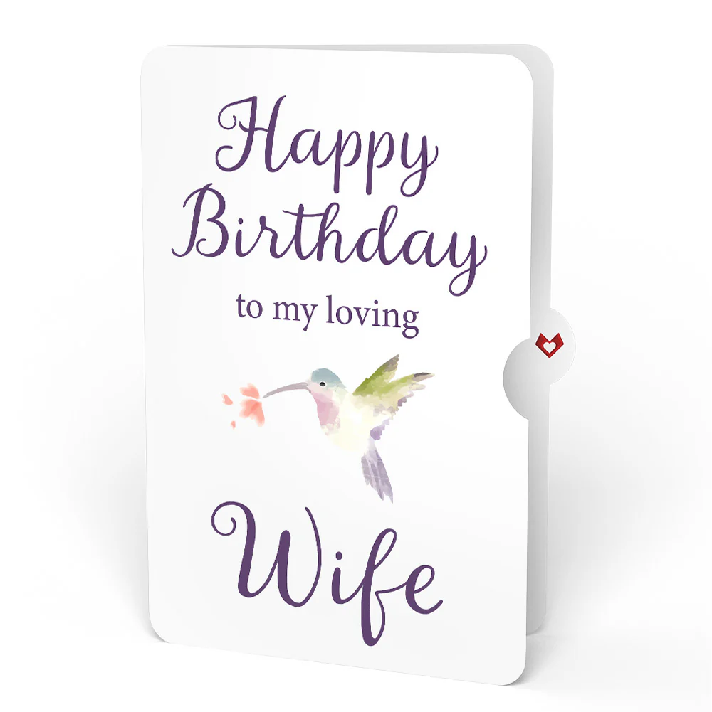 Hummingbird Birthday Pop-Up Card and Sentiment Set for Wife - Image 4