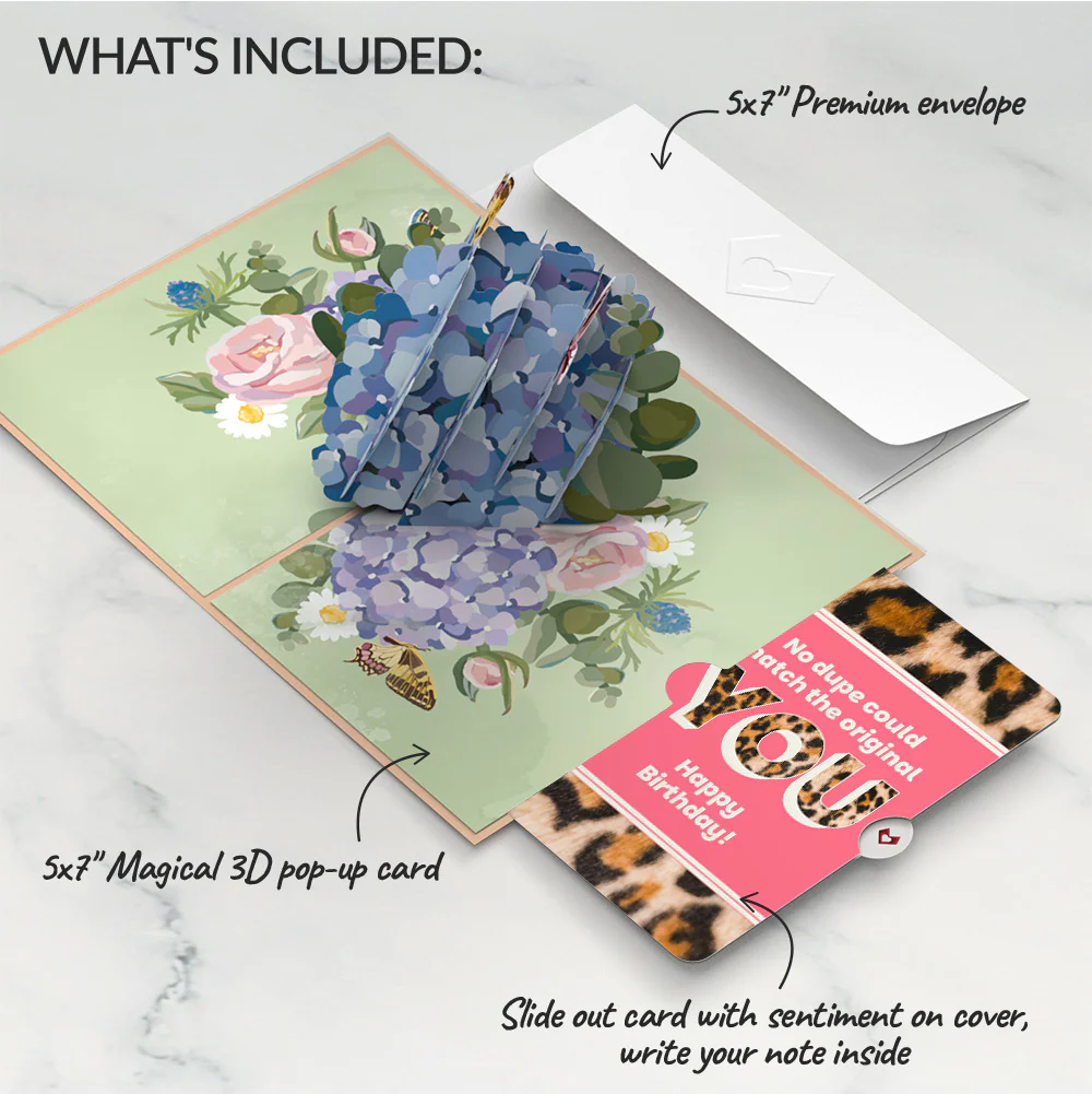 Hydrangea Butterflies Birthday Pop-Up Card and The original YOU Sentiment Set - Image 2