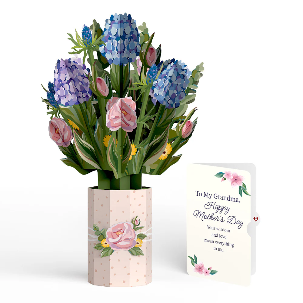 Hydrangea Mother's Day Bouquet and Sentiment Set for Grandma
