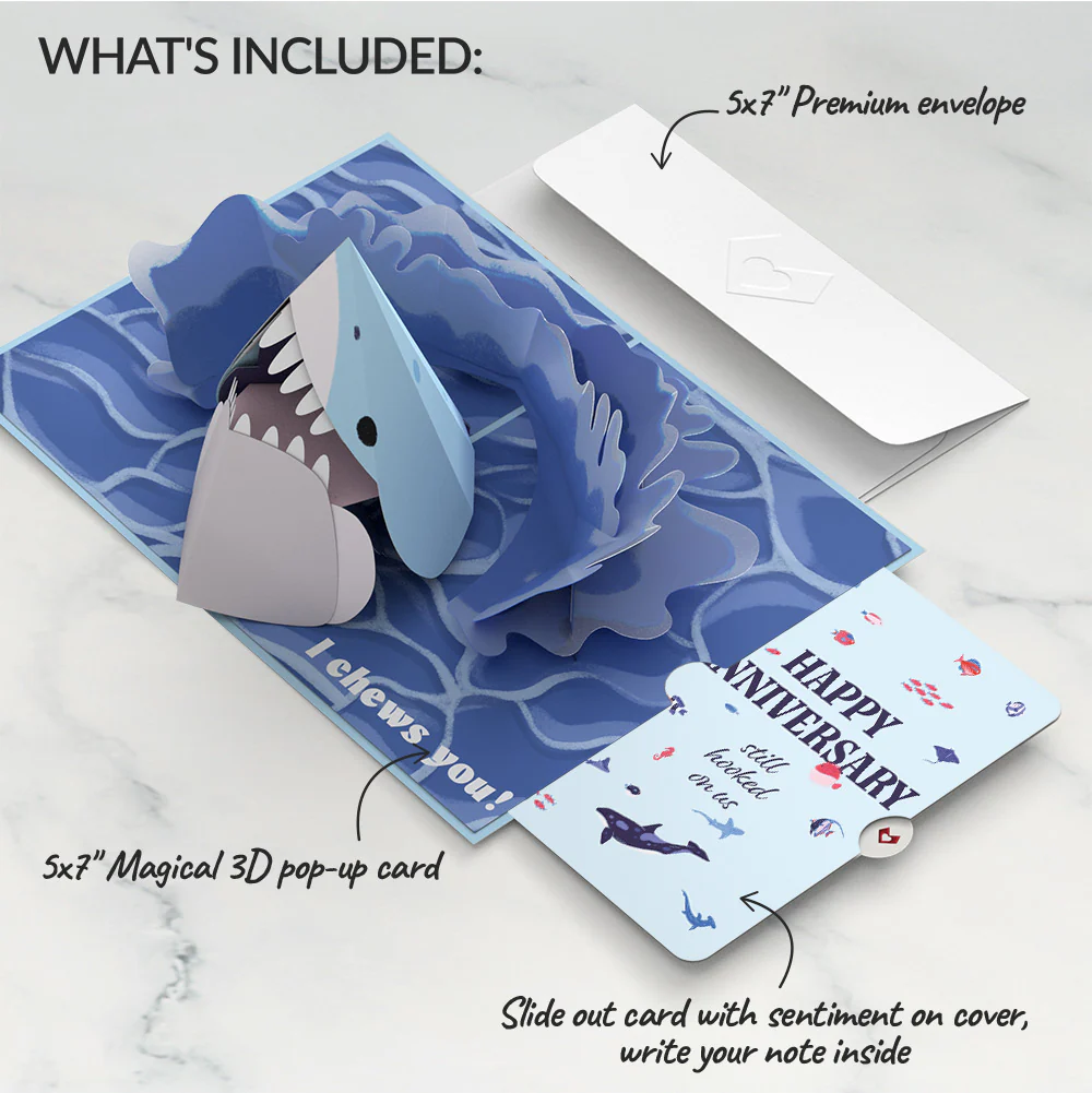 I Chews You Shark Anniversary Pop-Up Card and Sentiment Set - Image 2