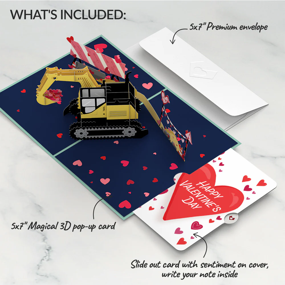 I Dig You Valentine Pop-Up Card and Big Sweet Heart Sentiment Set - Image 2