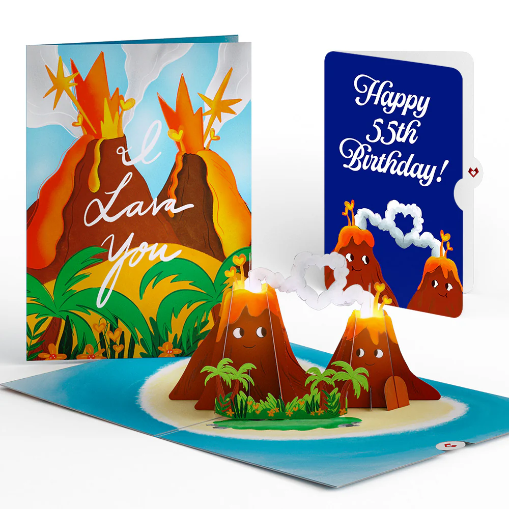 I Lava You 55th Birthday Light-Up Pop-Up Card and Sentiment Set