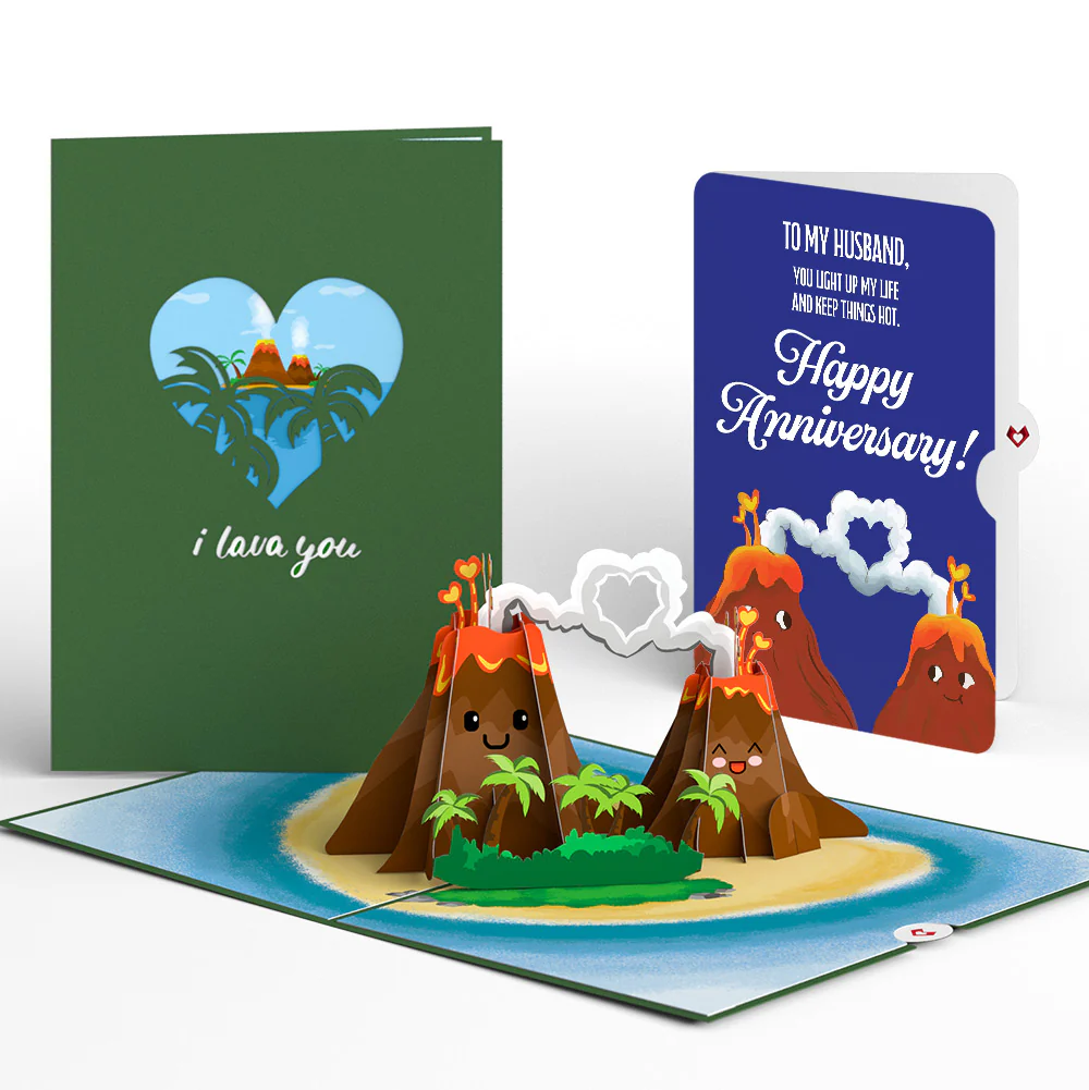 I Lava You Anniversary Pop-Up Card and Sentiment Set for Husband