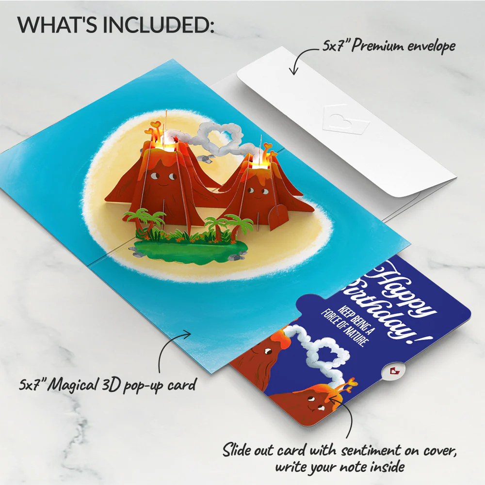 I Lava You Birthday Light-Up Pop-Up Card and Sentiment Set - Image 2