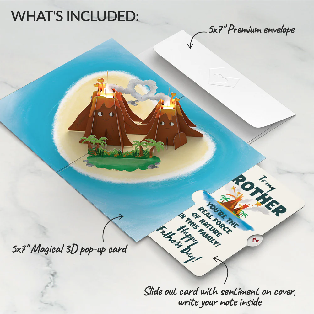 I Lava You Father's Day Light-Up Pop-Up Card and Sentiment Set for Brother - Image 2