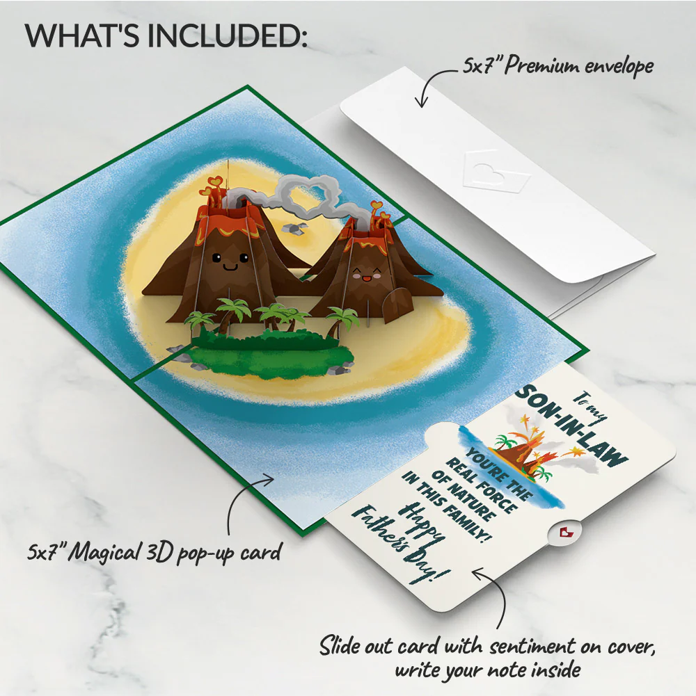 I Lava You Father's Day Pop-Up Card and Sentiment Set for Son-in-law - Image 2