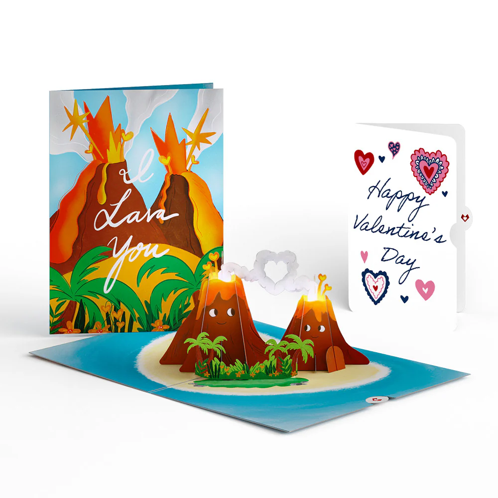 I Lava You Light-Up Pop-Up Card and Heart Motif Valentine Sentiment Set