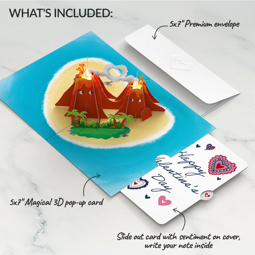 I Lava You Light-Up Pop-Up Card and Heart Motif Valentine Sentiment Set - Image 2