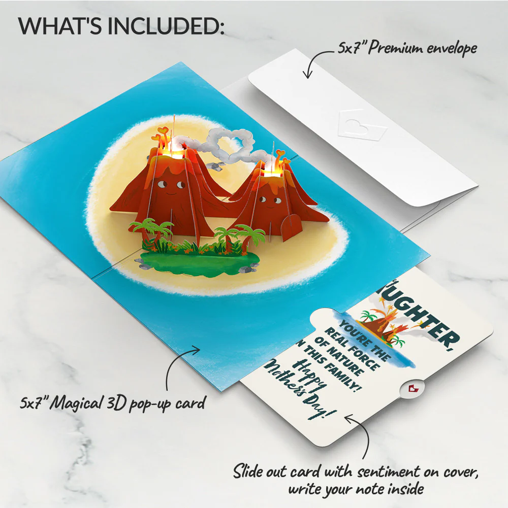 I Lava You Mother's Day Light-Up Pop-Up Card and Sentiment Set for Daughter - Image 2