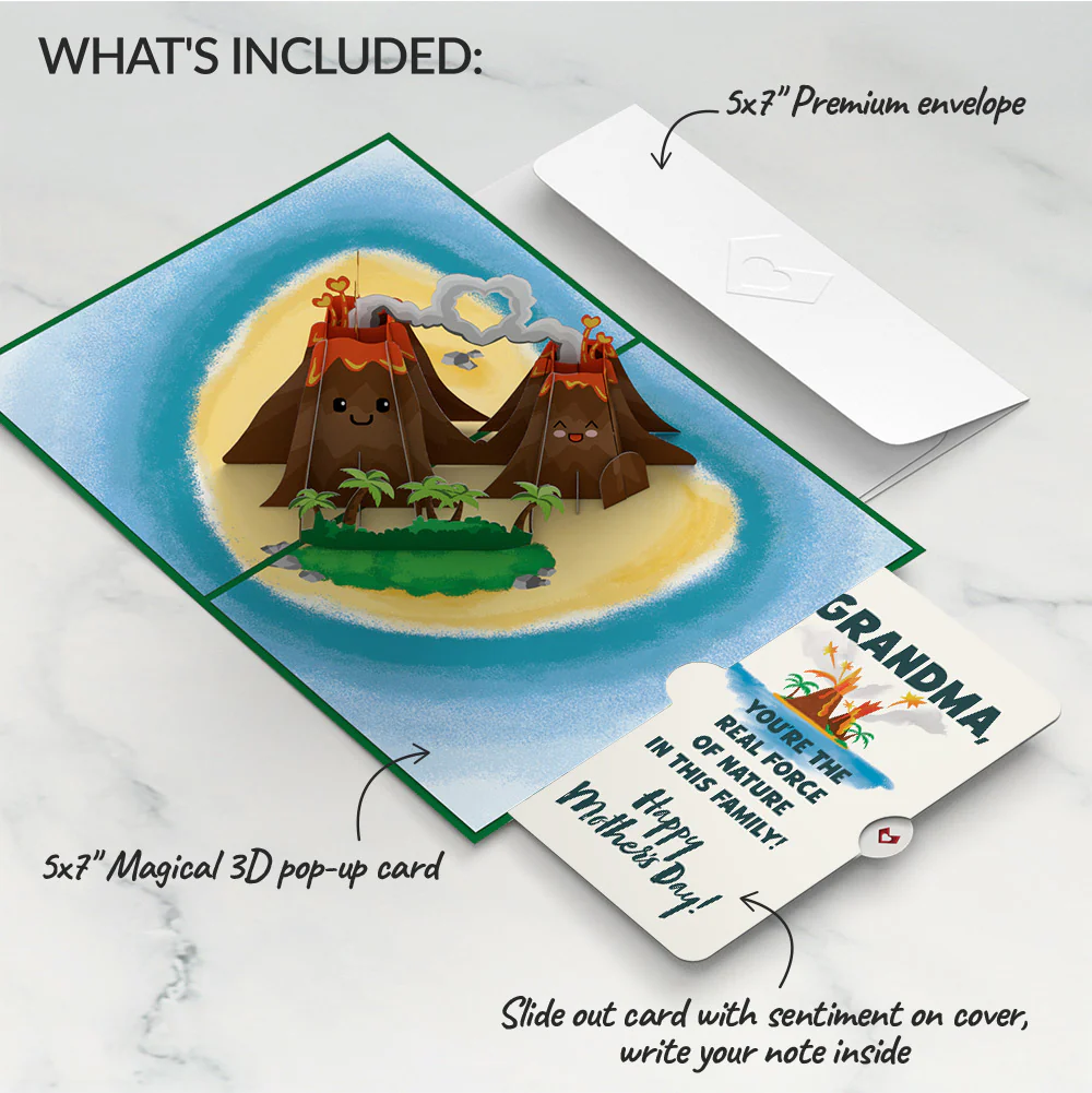 I Lava You Mother's Day Pop-Up Card and Sentiment Set for Grandma - Image 2