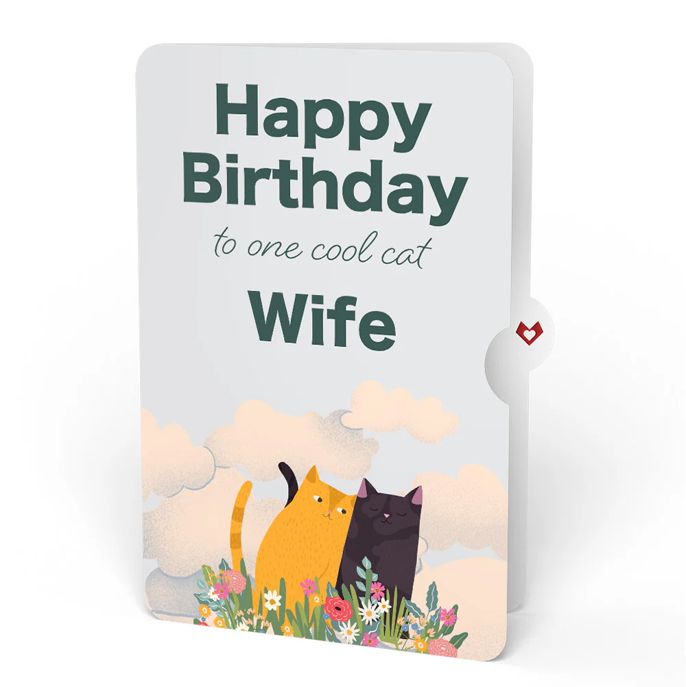 I Love Mew Cats Birthday Pop-Up Card and Sentiment Set for Wife - Image 4