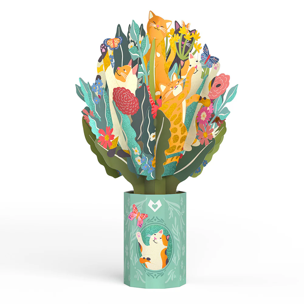 I Love Mew Cats Pop-Up Card & Glitter Bouquet Bundle - Image 5
