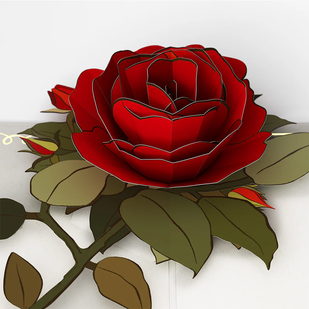 I Love You Roses Valentine Pop-Up Card and Sentiment Set for Granddaughter - Image 3