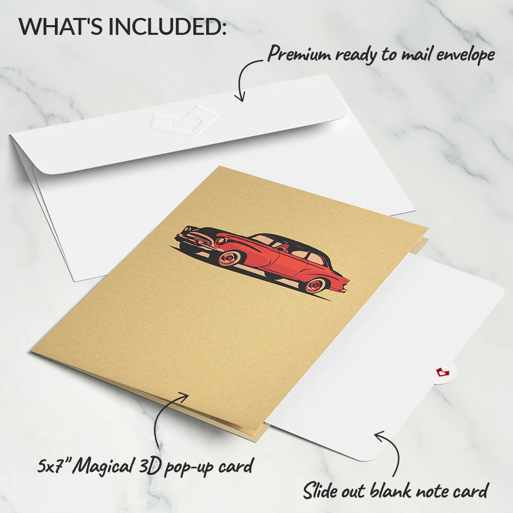 Iconic Classic Car Pop-Up Card - Image 5