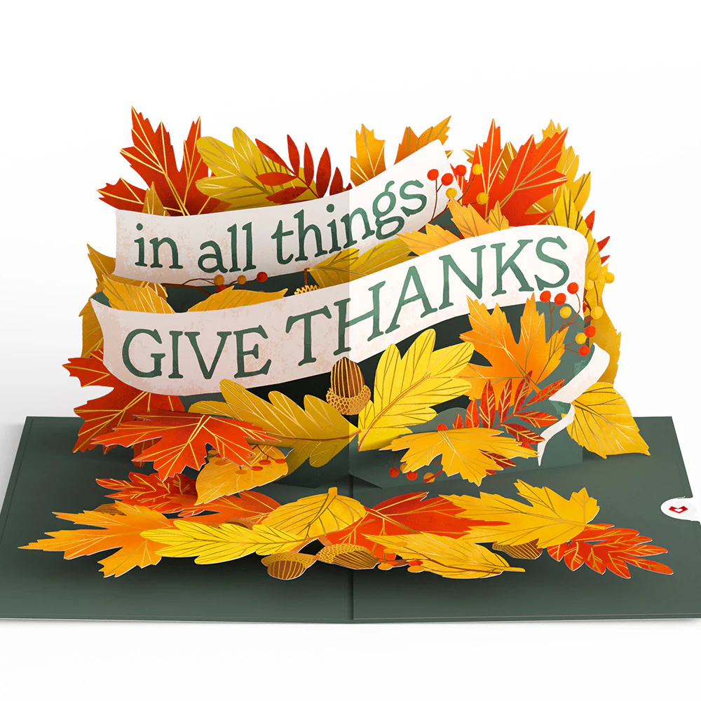 In All Things, Give Thanks Pop-Up Card - Image 3