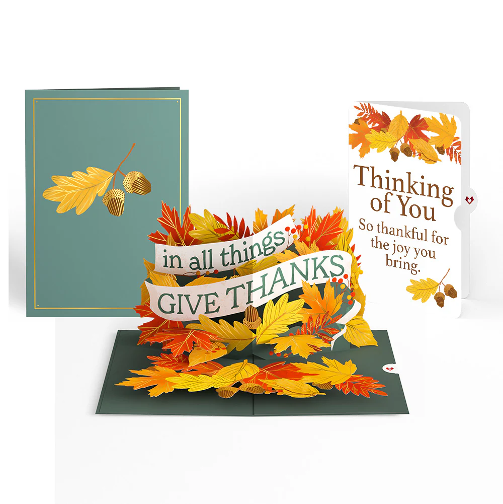 In All Things, Give Thanks Thinking of You Pop-Up Card and Sentiment Set