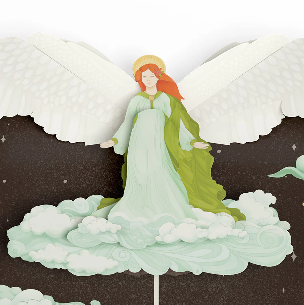 Joy to the World Christmas Angel Pop-Up Card and Nativity Rejoice Sentiment Set - Image 3